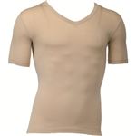 POWER TONE 紳士ハーフスリーブTシャツ 抗菌防臭 ベージュ M-Lサイズ