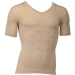 POWER TONE 紳士ハーフスリーブTシャツ 抗菌防臭 ベージュ L-LLサイズ