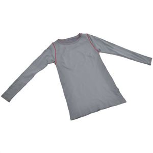 POWER TONE 紳士ロングスリーブTシャツ 吸汗速乾/部分パイル グレー M-Lサイズ