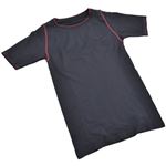 POWER TONE 紳士ハーフスリーブTシャツ 吸汗速乾/部分パイル ブラック L-LLサイズ