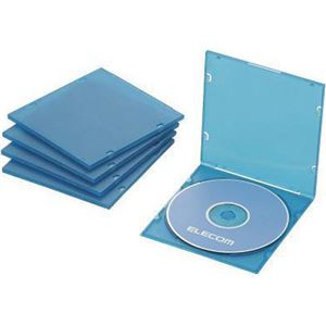 （まとめ買い）エレコム Blu-ray/DVD/CDケース(スリム/PP/1枚収納) 5枚セット クリアブルー CCD-JPCS5CBU×2セット