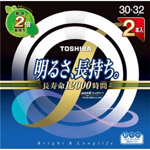 （まとめ買い）東芝 丸型蛍光管 メロウZロングライフ 3波長形蛍光ランプ(30+32形) 2本入 (クリアデイライト) FCL30-32EDC-LL-2PN×4セット