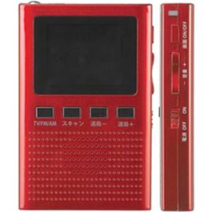 ヤザワ ワンセグポケットTV TV04RD レッド