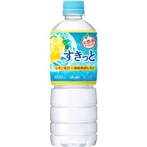 （まとめ買い）【ケース販売】アサヒ 天然水でつくった すきっと レモン果汁×凍結粉砕レモン 600ml×24本×2セット