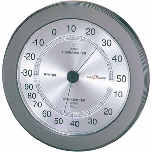 エンペックス スーパーEX高品質温・湿度計 メタリックグレー EX-2737