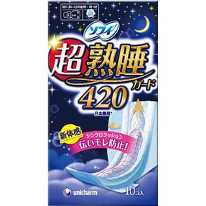 （まとめ買い）ソフィ 超熟睡ガード 42cm 羽つき 10枚入×12セット