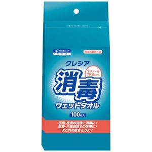 （まとめ買い）クレシア 消毒ウェットタオル 詰め替え用 100枚入×5セット