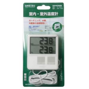 （まとめ買い）ドリテック 室内・室外温度計 ホワイト O-215WT×3セット
