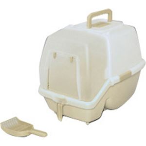 （まとめ買い）アイリスオーヤマ 掃除のしやすいネコトイレ SSN-530 ミルキーブラウン×2セット - 拡大画像
