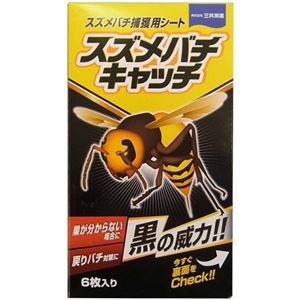 （まとめ買い）スズメバチキャッチ 黒の威力 6枚入り×4セット