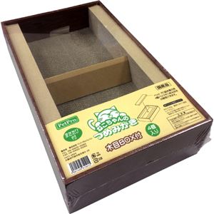 （まとめ買い）PetPro 猫ちゃんのつめみがき 木目BOX付 4個入×4セット - 拡大画像
