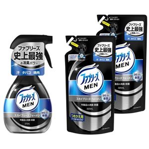 （まとめ買い）ファブリーズ メン スカイブリーズの香り 本体370ml+つめかえ用320ml×2個×2セット