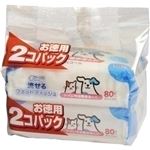 （まとめ買い）クリーンワン 流せる ウエットティッシュ 80枚×2個パック×8セット