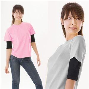 【在庫処分特価】こっそり重ね着　二の腕シェイパー　両腕2セット/BK