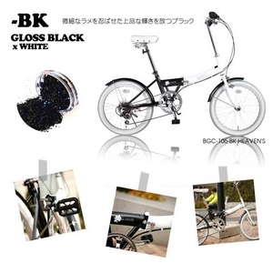 HEAVEN's（ヘブンズ） 20インチ カラフル折り畳み自転車 BGC-106-BK 6段変速 クロスブラック - 拡大画像