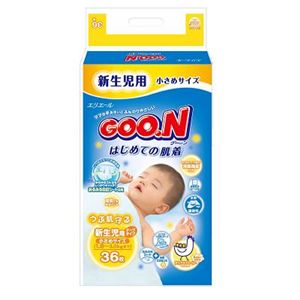 Goo.n（グーン） おむつ はじめての肌着 新生児用小さめサイズ 36枚 【4セット】 - 拡大画像