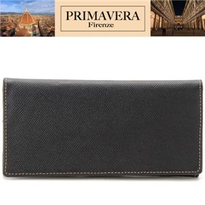 PRIMAVERA（プリマヴェーラ） 牛革財布 メンズ長財布ファスナー付 ブラック