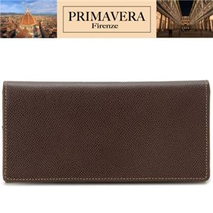 PRIMAVERA（プリマヴェーラ） 牛革財布 メンズ長財布ファスナー付 ブラウン