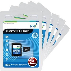 PQI microSDカード2GB（1アダプター付き） BMRSD-2G：5個セット - 拡大画像