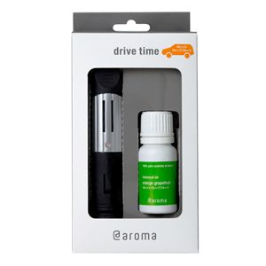 自動車用小型アロマディフューザー aroma drive time Starter Set（ドライブタイム  オレンジグレープフルーツ 10ml） - 拡大画像