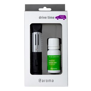 自動車用小型アロマディフューザー aroma drive time Starter Set（ドライブタイム ラベンダーミント10ml） - 拡大画像