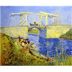 世界の名画シリーズ、最高級プリハード複製画 ヴィンセント・ヴァン・ゴッホ作 「アルルのはね橋(アングロワ橋)」