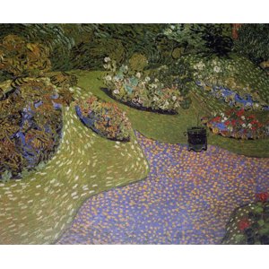 世界の名画シリーズ、プリハード複製画 ヴィンセント・ヴァン・ゴッホ作 「オーヴェールの庭」 - 拡大画像