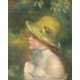 世界の名画シリーズ、最高級プリハード複製画 ピエール・オーギュスト・ルノアール作 「麦わら帽子を被った若い娘」 - 縮小画像1