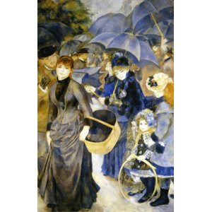 世界の名画シリーズ、プリハード複製画 ピエール・オーギュスト・ルノアール作 「雨傘」 - 拡大画像