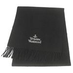 Vivienne Westwood ロゴ刺繍マフラー ブラック