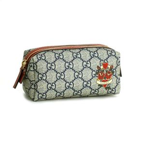 GUCCI(Ob`) |[` 211849 COSMETIC CASE ZIP TOP SMALL bh/lCr[