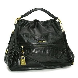 Miu Miu(�~���E�~���E) �V�����_�[�o�b�O RR1498 NAPPA CHARM �u���b�N