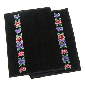 FEILER�i�t�F�C���[�j �^�I�� ANEMONE S BLACK GUEST TOWEL 37/80