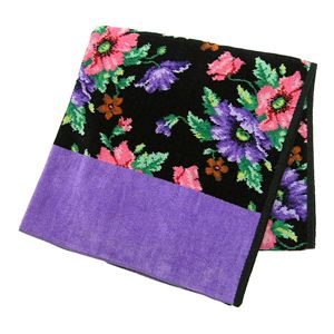 FEILER�i�t�F�C���[�j �^�I�� POPPIES BLACK BATH TOWEL 75x150cm