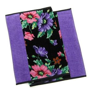 FEILER�i�t�F�C���[�j �^�I�� POPPIES BLACK PURPLE GUEST TOWEL 37/80