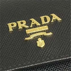 PRADA（プラダ） 三つ折り財布（小銭入れ付） SAFFIANO METAL ORO 1M0170 ブラック