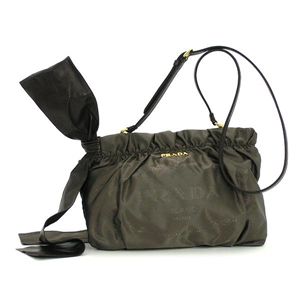 Prada�i�v���_�j �V�����_�[�o�b�O NYLON JACQUARD+NAPPA BT0705 �O���[