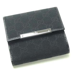 Gucci�i�O�b�`�j W�z�b�N���z METAL BAR 112664 WALLET-FLAP FRENCH 1000 �u���b�N