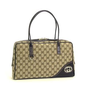 Gucci�i�O�b�`�j �{�X�g���o�b�O NEW BRITT 169971 TOP HANDLE/BOSTON/MEDIUM 9643 �x�[�W��/�_�[�N�u���E��