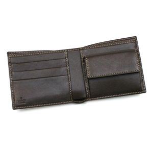 Gucci（グッチ） 二つ折り財布（小銭入れ付） MEN BAR 233102 MEN BAR 9643 ベージュ/ダークブラウン