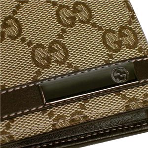Gucci（グッチ） 二つ折り財布（小銭入れ付） MEN BAR 233102 MEN BAR 9643 ベージュ/ダークブラウン