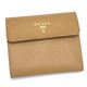 Prada（プラダ） 三つ折り財布（小銭入れ付） SAFFIANO METAL ORO 1M0170 ブラウン