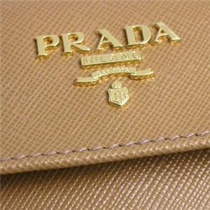 Prada（プラダ） 三つ折り財布（小銭入れ付） SAFFIANO METAL ORO 1M0170 ブラウン