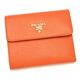 Prada（プラダ） 三つ折り財布（小銭入れ付） SAFFIANO METAL ORO 1M0170 F0311 SALMON