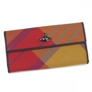 Vivienne Westwood(ヴィヴィアンウエストウッド) 長財布 SUMMER TARTAN 2801V レッド H10×W19×D3 - 拡大画像