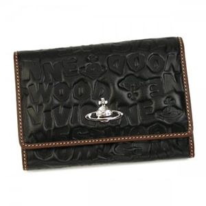 Vivienne Westwood(ヴィヴィアンウエストウッド) 二つ折り財布(小銭入れ付) BAM BAM 746V ブラック H9.5×W13.5×D2.5