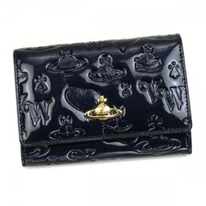 Vivienne Westwood(ヴィヴィアンウエストウッド) 二つ折り財布(小銭入れ付) EBURY CROSTA 746V ブルー H9.5×W13.5×D2.5