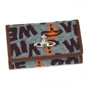 Vivienne Westwood(ヴィヴィアンウエストウッド) キーケース STONEAGE 720V  ライトブルー H6×W10×D2.5 - 拡大画像