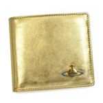 Vivienne Westwood(ヴィヴィアンウエストウッド) 二つ折り財布(小銭入れ付) NAPPA 730V  ゴールド H10.5×W11×D2.5