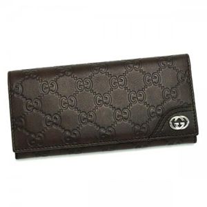 Gucci(グッチ) 長財布 LADIES NEW BRITT 216589 ダークブラウン H8.5×W18.5×D3.5